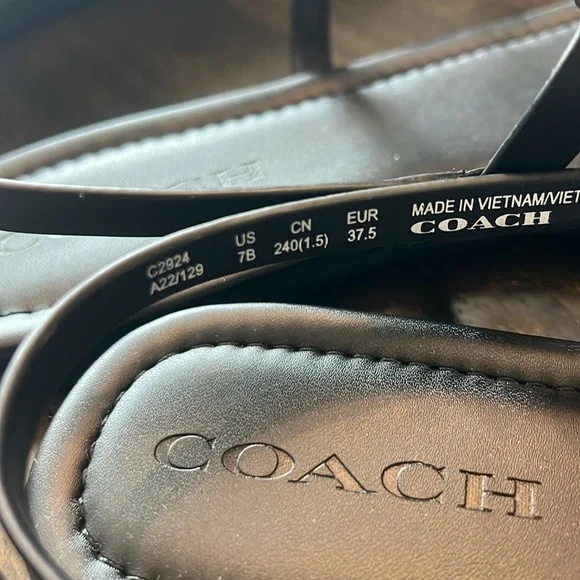 Coach Jaci Leather Sandal - Black - Picture 6 of 8